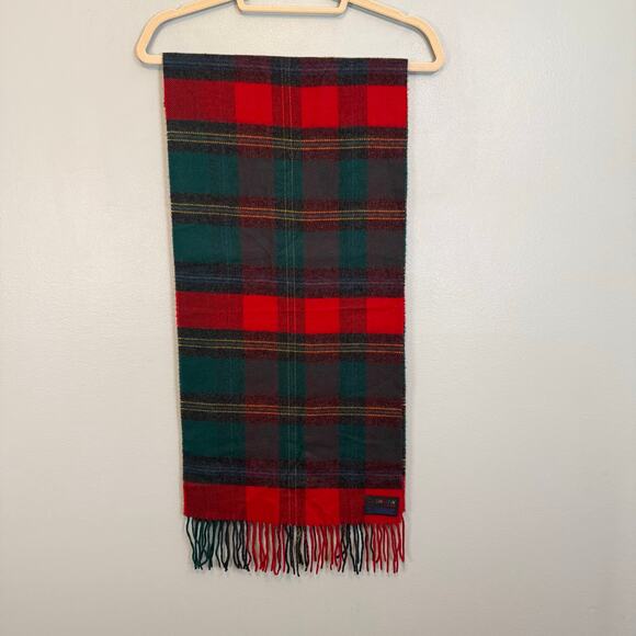 V Fraas Cashmink Plaid Tartan Neck Scarf Shawl Wrap 14X63 Fringed Cozy Winter - Picture 8 of 8